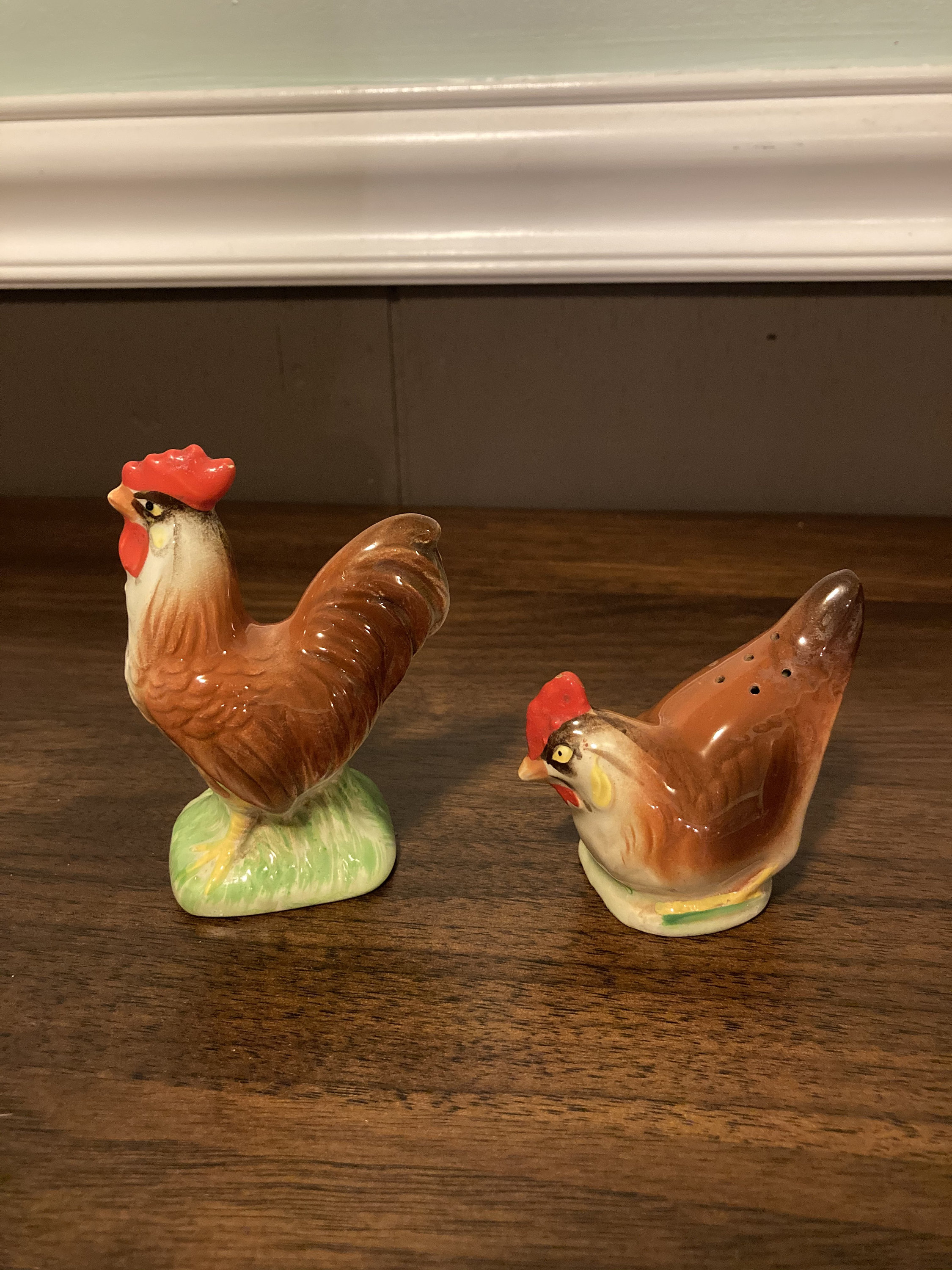 Vintage Ceramic Rooster Salt and Pepper Shakers Made in Japan Etsy