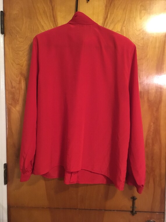 Vintage 1980s womens Red Dressy Long Sleeves Blou… - image 6