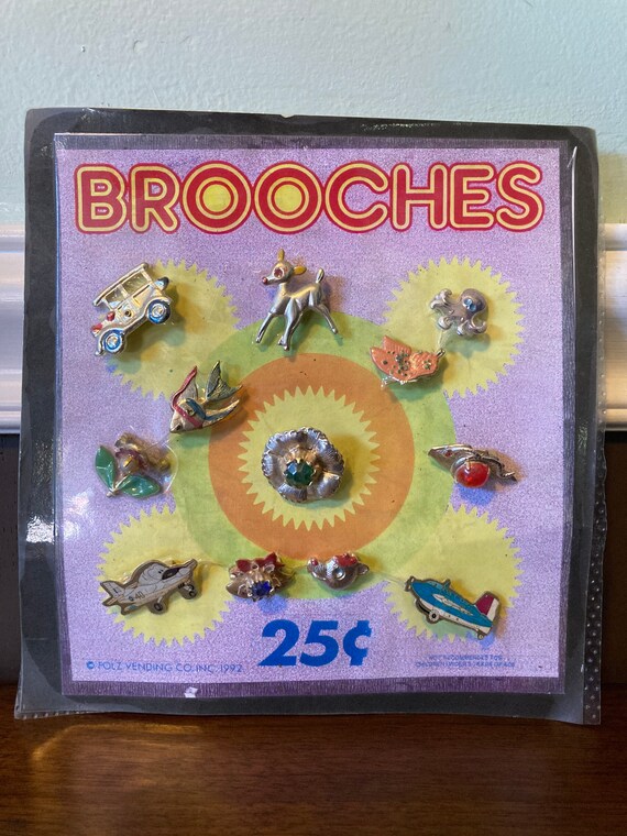 Vintage 1992 Brooch Pin Toy Jewelry Vending Machi… - image 1