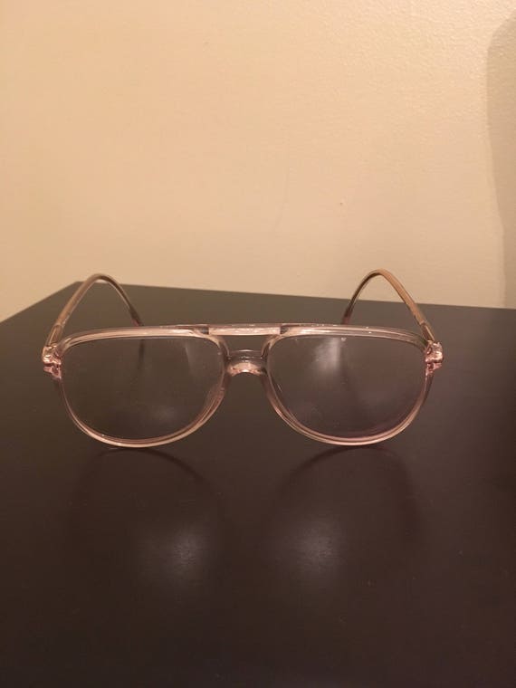 Vintage Womens Clear Plastic Luxottica Eyeglasses 