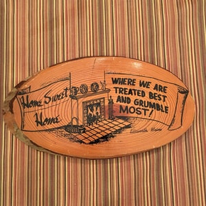 Vintage Humorous Home Sweet Home Wooden Painted Sign FREE SHIPPING