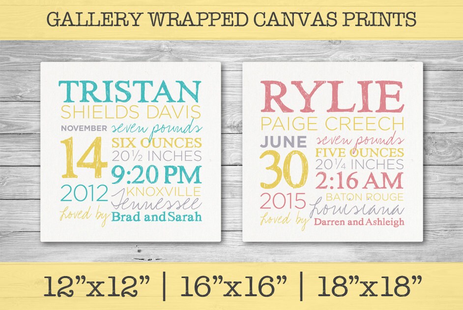 birth facts canvas print