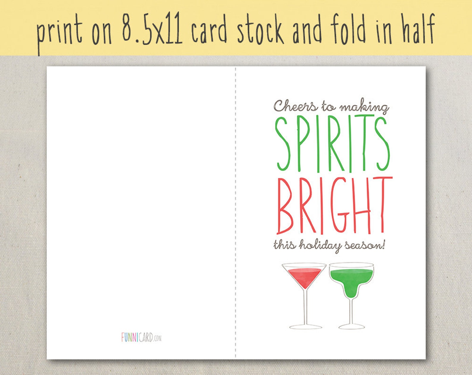 Printable Funny Christmas Holiday Card / for Anyone / 5.5 X - Etsy