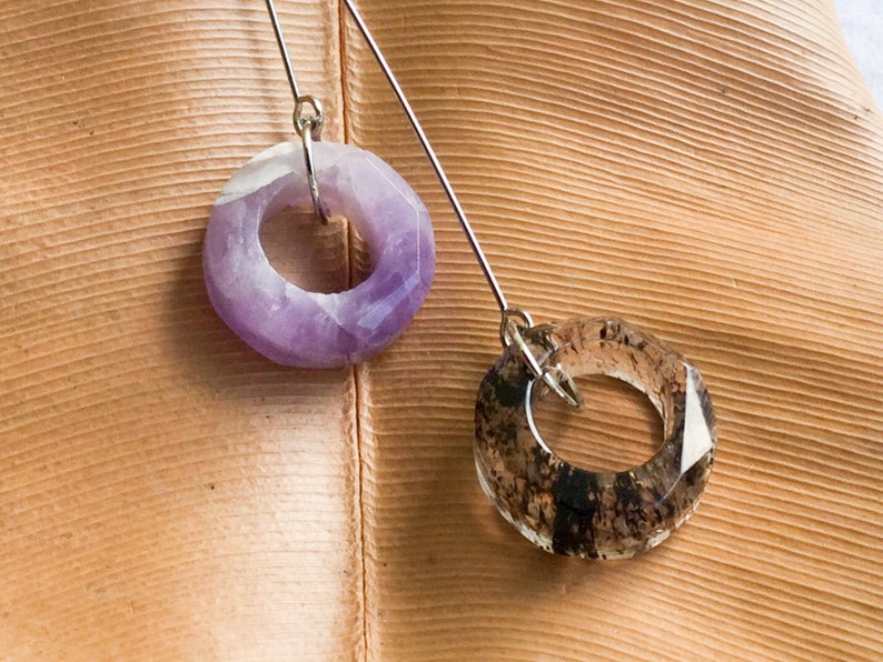 Medium Quartz and Amethyst Pendant Chakra Necklace Silver Rose Agate Charm Quartz Crystal Point Charm Pendulum Healing Stone