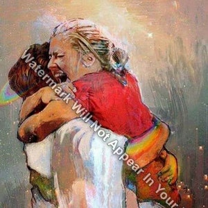 First Day In Heaven Painting - I HELD him And Would Not Let Him Go Reprint Print Picture Jesus