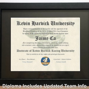 "Kevin Harvick Nascar #1 ""Fan"" Zertifikat ""Man Cave"" Zertifikat, perfektes Geschenk."