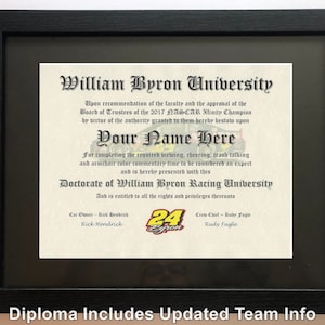 William Byron Nascar #1 Fan Zertifikat Man Cave perfektes Geschenk