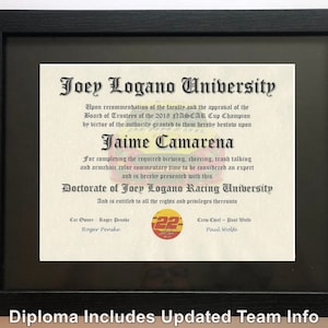 Joey Logano Nassar Nascar #1 Fan Zertifikat Man Cave perfektes Geschenk