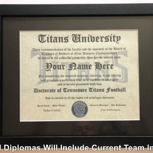 Tennessee Football NFL # 1 Fan-Zertifikat Man Cave Diplom Perfektes Geschenk
