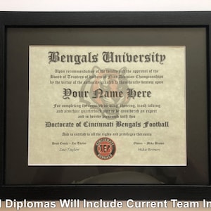 Cincinnati Football NFL # 1 Fan-Zertifikat Man-Cave-Diplom Perfektes Geschenk