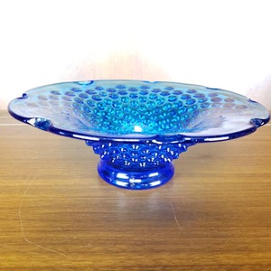 Hobnail bowl colonial blue collector glass dish image 1