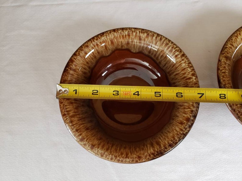 Canonsburg Pottery Carefree Ironstone brown drip bowl set of 3 image 7