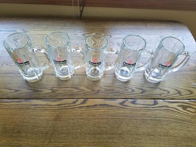 Heineken Beer Glass Stein or Mugs Set of 5 Windmill Amsterdam Etsy