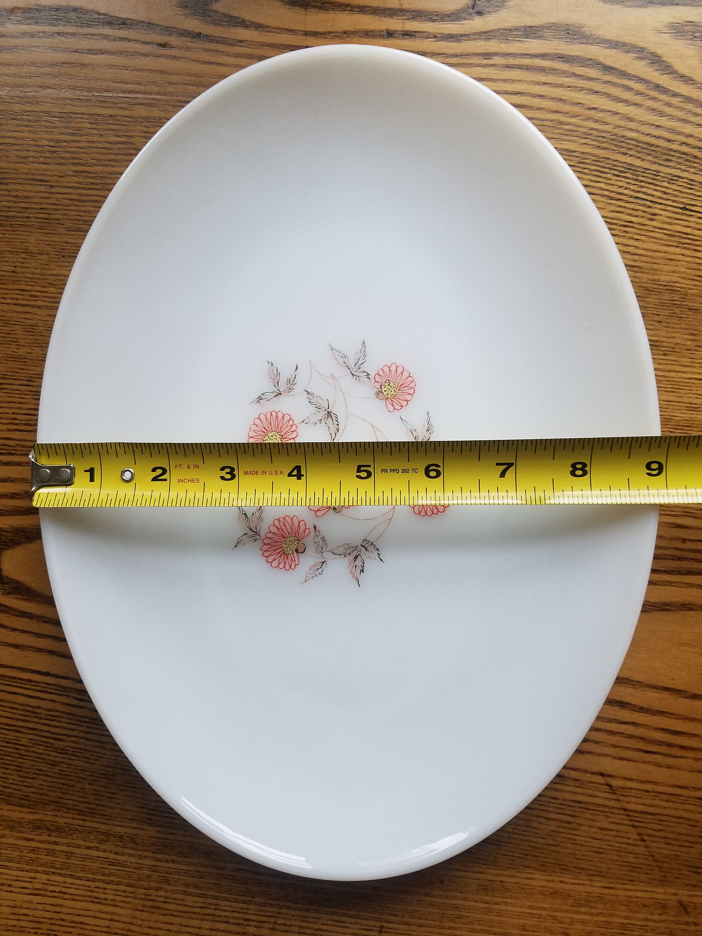 Fire King Platter Fleurette Pattern Milk Glass Etsy