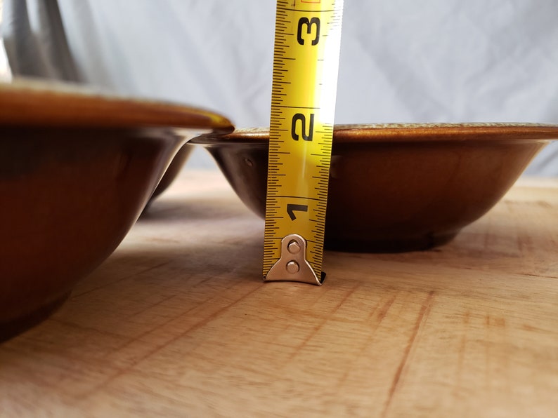 Canonsburg Pottery Carefree Ironstone brown drip bowl set of 3 image 8