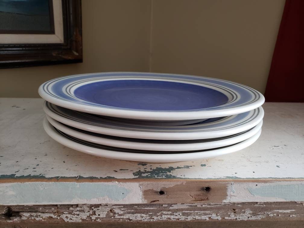Pfaltzgraff Rio Pattern salad plates blue and white stripe Etsy