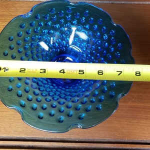 Hobnail bowl colonial blue collector glass dish image 8