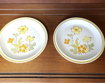 Hearthside Stoneware Floral Expressions Sunshine Flowers salad plate set of 2