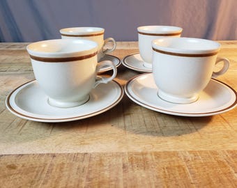 Hearthside Floral Expressions Coffee cup saucer set of 8 stoneware