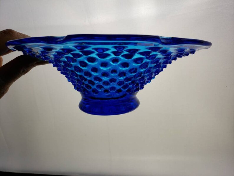 Hobnail bowl colonial blue collector glass dish image 5