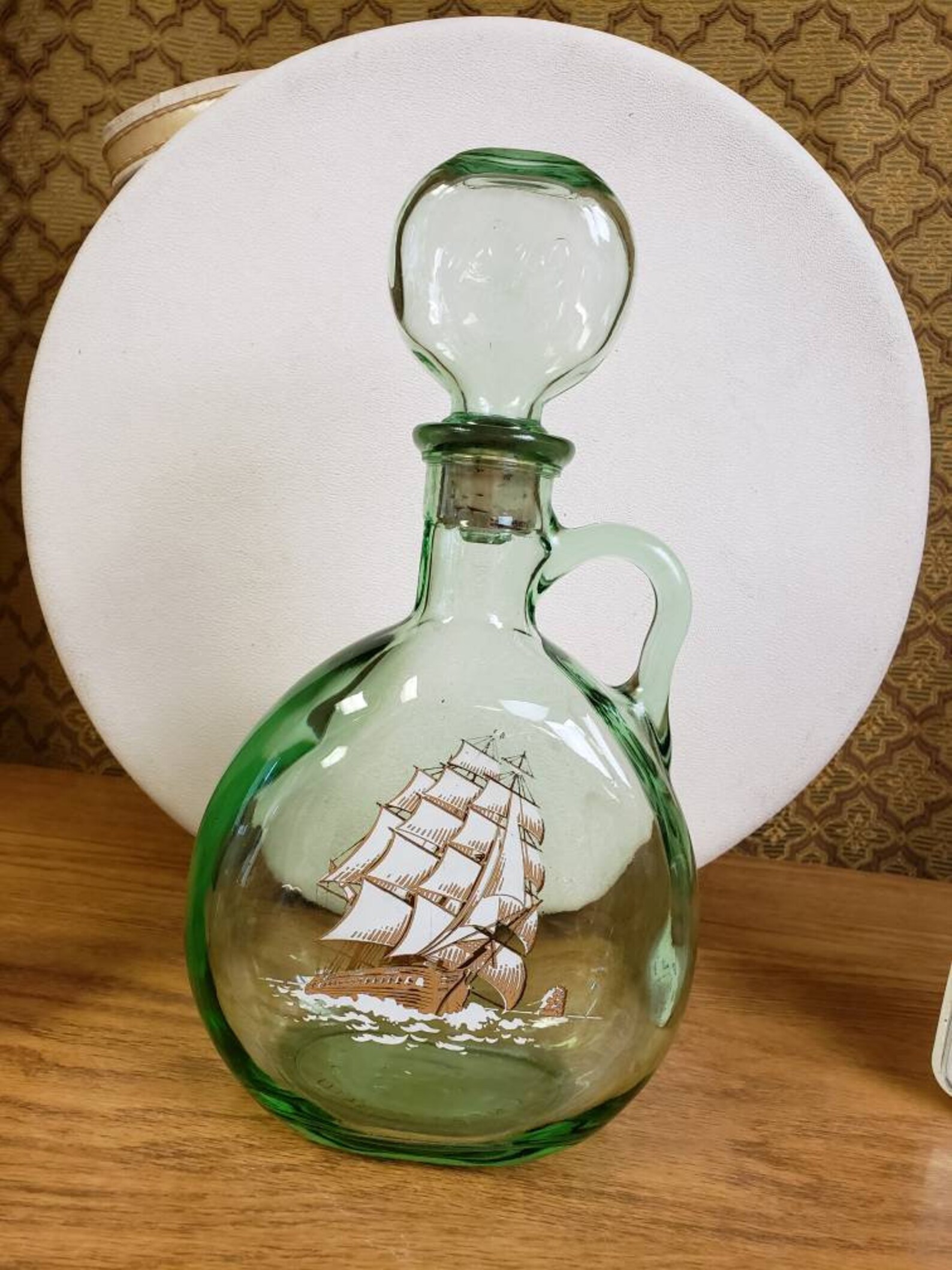 Old Fitzgerald Whisky Flagship Decanter green glass bottle Etsy