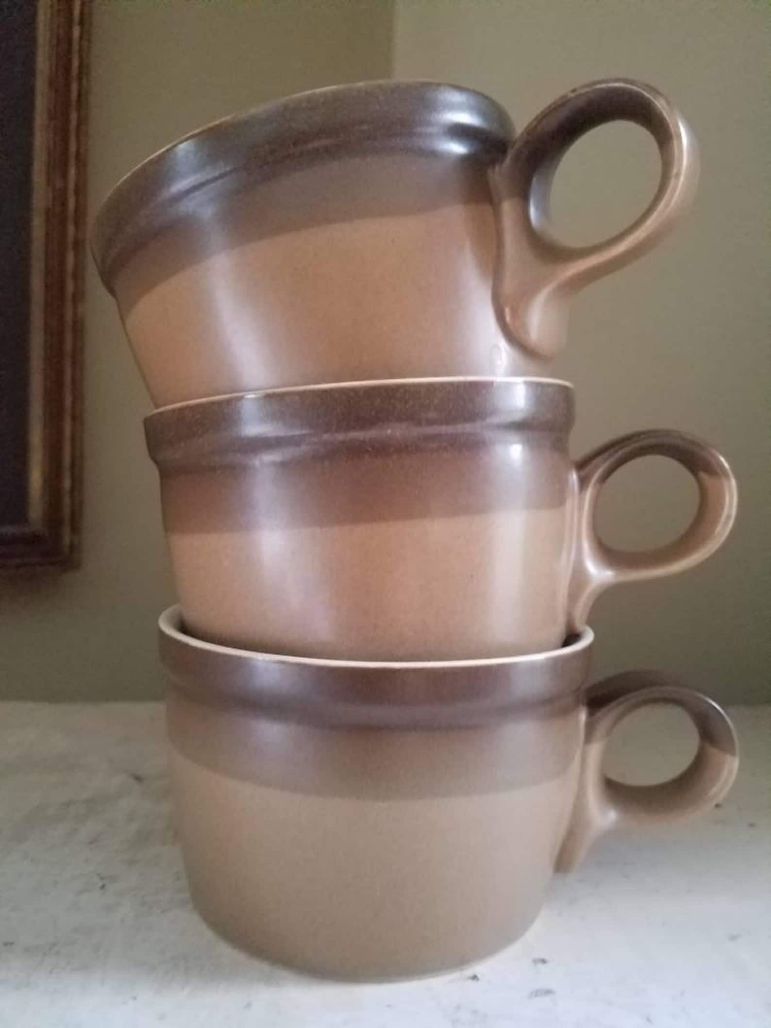 Mikasa Potters Art Buckskin Coffee Cup Saucer Set of 4 Ben Etsy