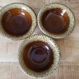 Canonsburg Pottery Carefree Ironstone brown drip bowl set of 3 image 2
