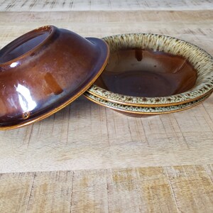 Canonsburg Pottery Carefree Ironstone brown drip bowl set of 3 image 10