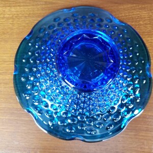 Hobnail bowl colonial blue collector glass dish image 6