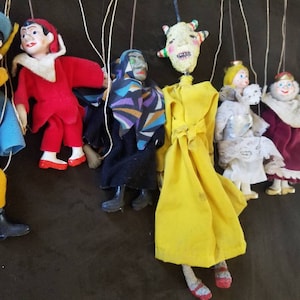 Vintage string puppet set marionette dolls