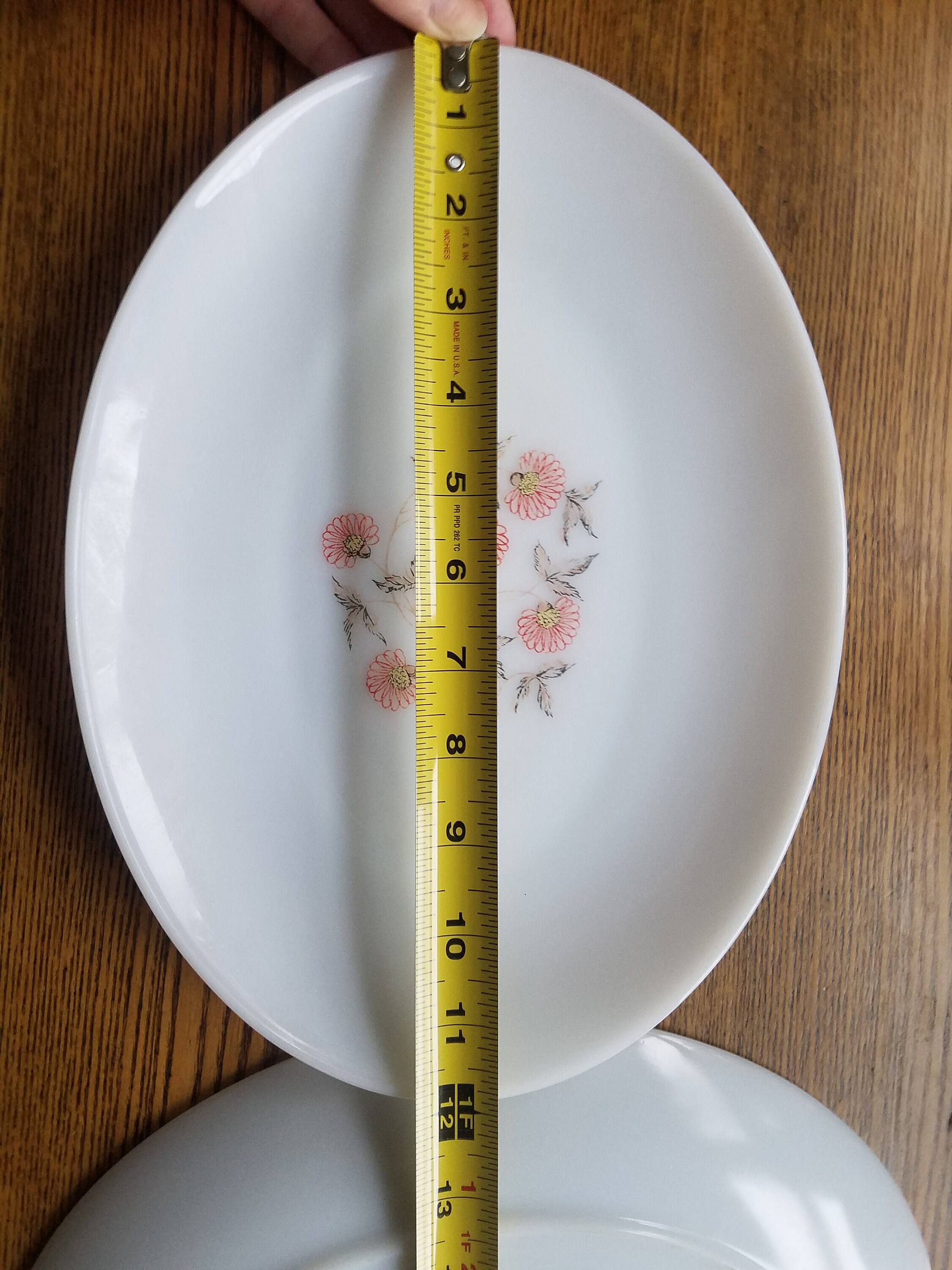 Fire King Platter Fleurette Pattern Milk Glass Etsy