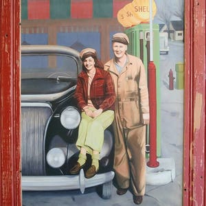 Vintage Shell Gas Station Art original framed print by Chrissy Mount Kapp The Vintage Painter