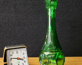 Green Glass Vase Vintage MCM design