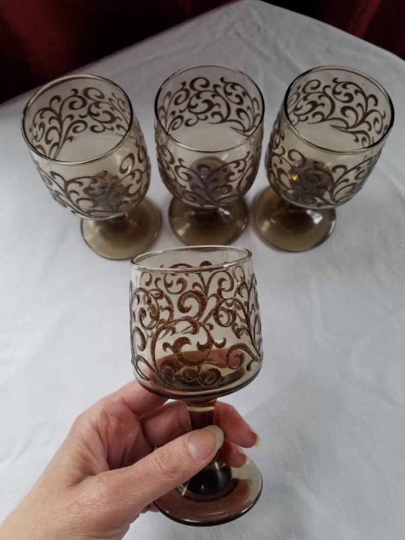 Set of 4 Libbey Prado Wine Glasses or Goblets Small Pedestal Etsy