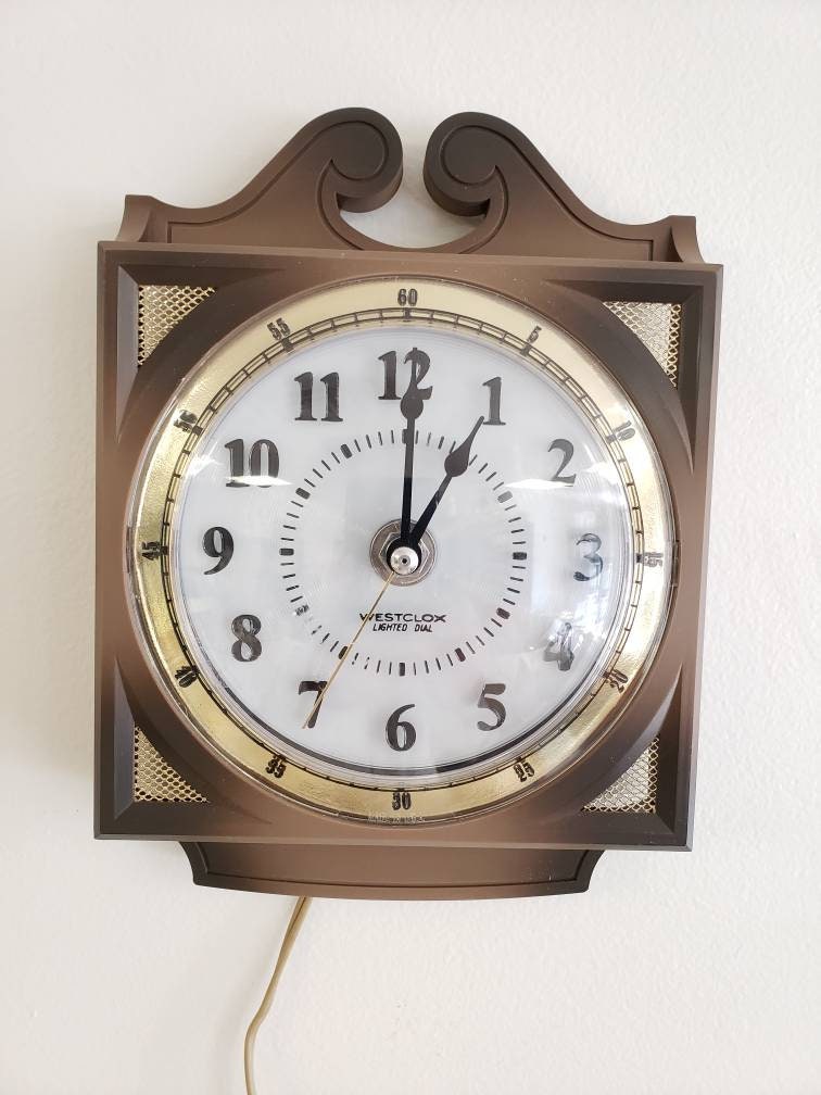 Westclox electric wall clock colonial lighted dial Quincy Etsy
