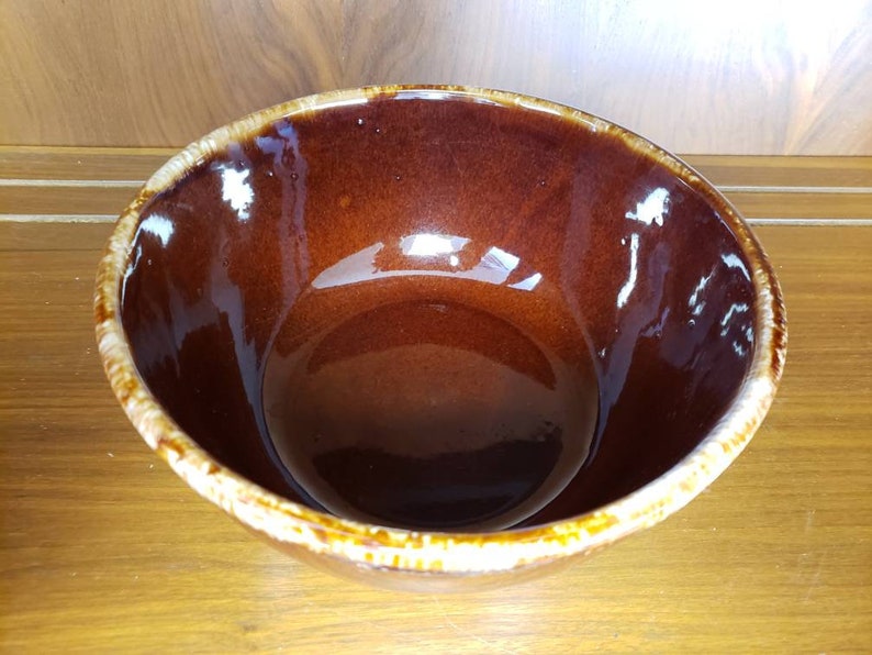 Kathy Kale Brown Drip Bowl Chocolte Brown Drip Big Mixing Bowl Etsy