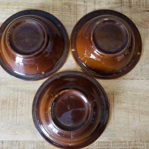 Canonsburg Pottery Carefree Ironstone brown drip bowl set of 3 image 3