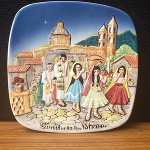 Mexico Christmas plate collector plate 1973 Christmas around the world John Beswick