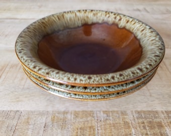 Canonsburg Pottery Carefree Ironstone brown drip bowl set of 3