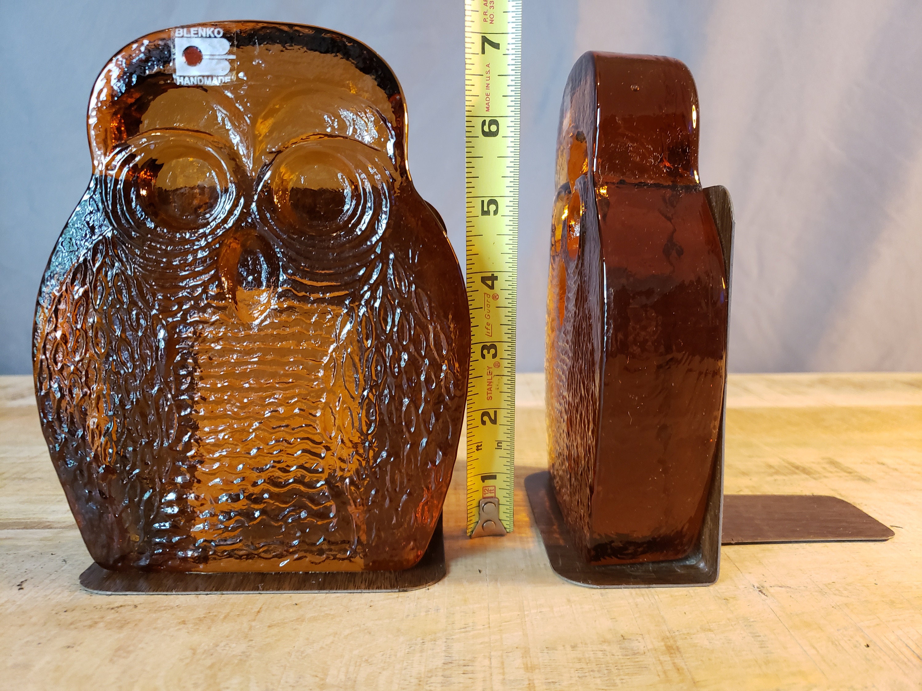 Blenko Glass Owl Book Ends — Kubisak Modern Design