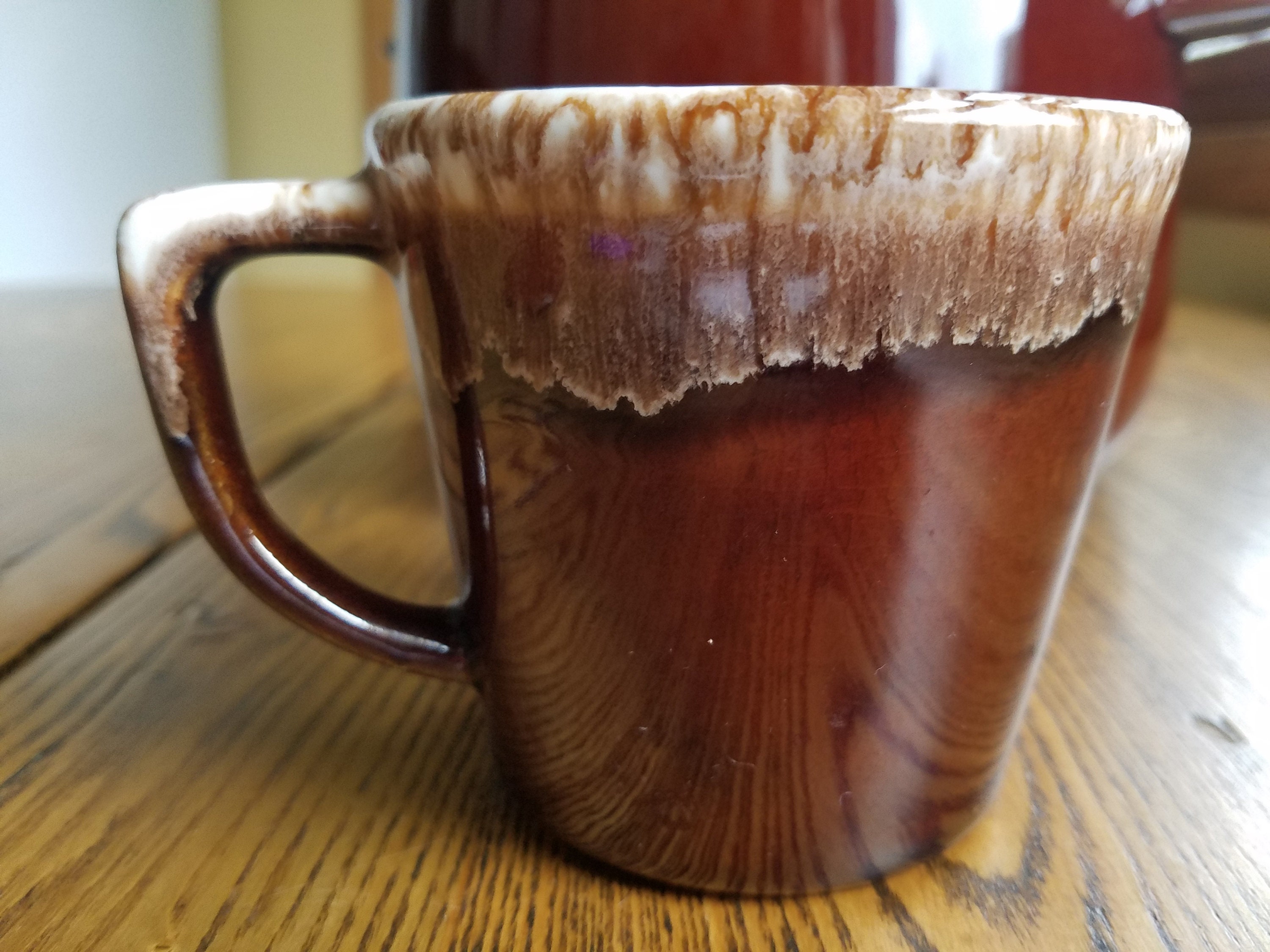 Mccoy D Handle Coffee Mug Set of 2 Chocolate Brown Vintage