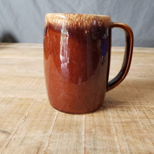 Hull Tall Coffee Mug or stein chocolte brown vintage dishware large mug