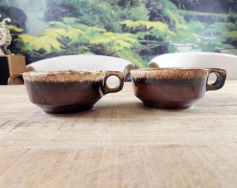 Hull brown drip soup or chili crock set of 2