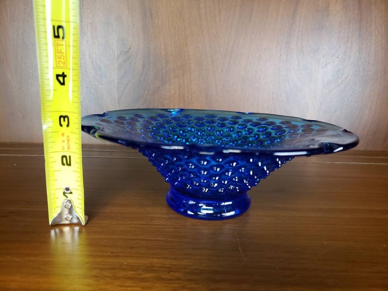 Hobnail bowl colonial blue collector glass dish image 7