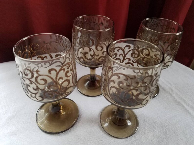 Set of 4 Libbey Prado Wine Glasses or Goblets Small Pedestal Etsy