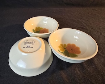 Franciscan Earthenware Floral berry or dessert bowl set of 3