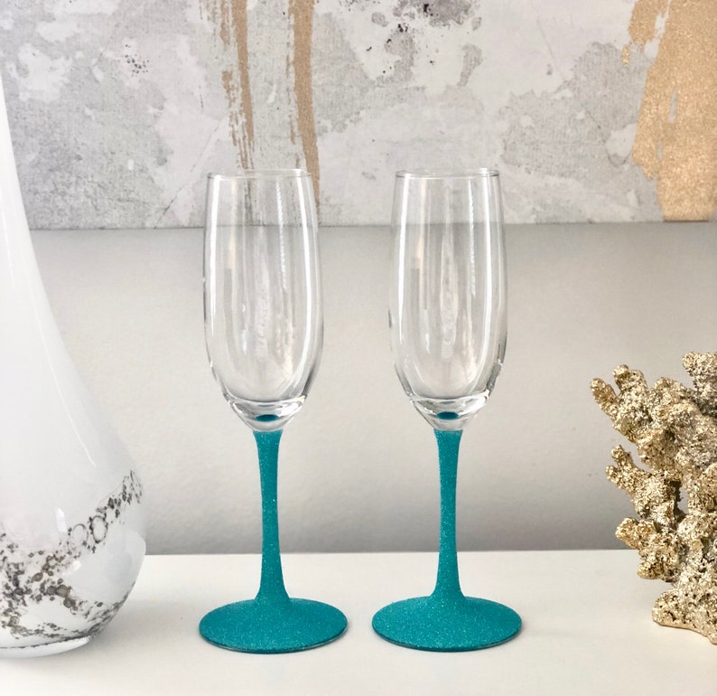 Silver Champagne Flutes Sparkling Glasses Champagne Glasses Etsy