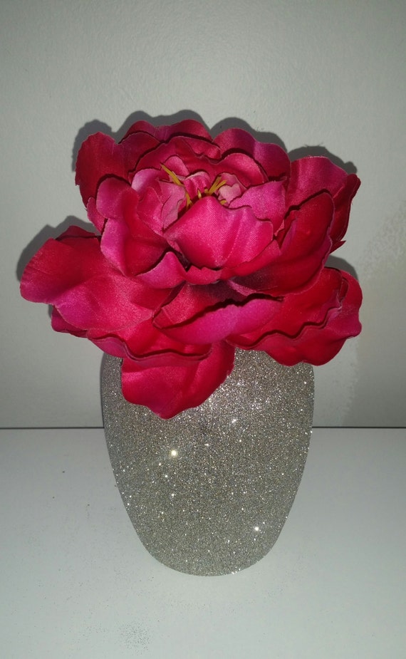 Silver vase wedding vase centerpiece event decor glitter vase party vase large silver vase table centerpiece glitter glamour vase sparkling