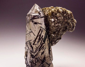Smoky Quartz with Black Tourmaline & Muscovite Crystal Specimen, Erongo Namibia