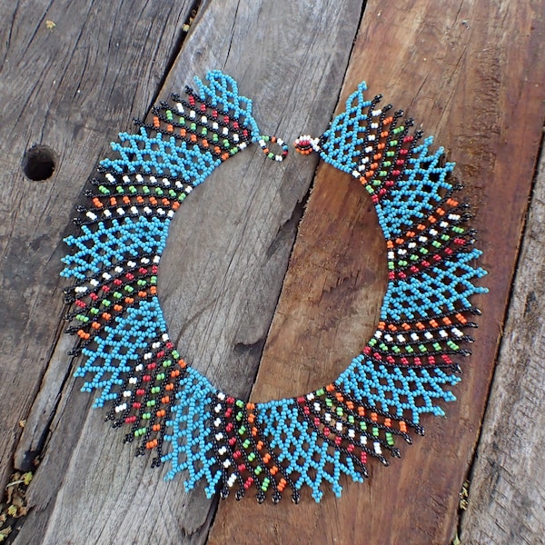 Beautiful Multi colored Tribal Ndebele bead Necklace